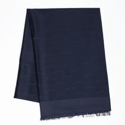 Blue Vesuvius Wool And Silk Scarf