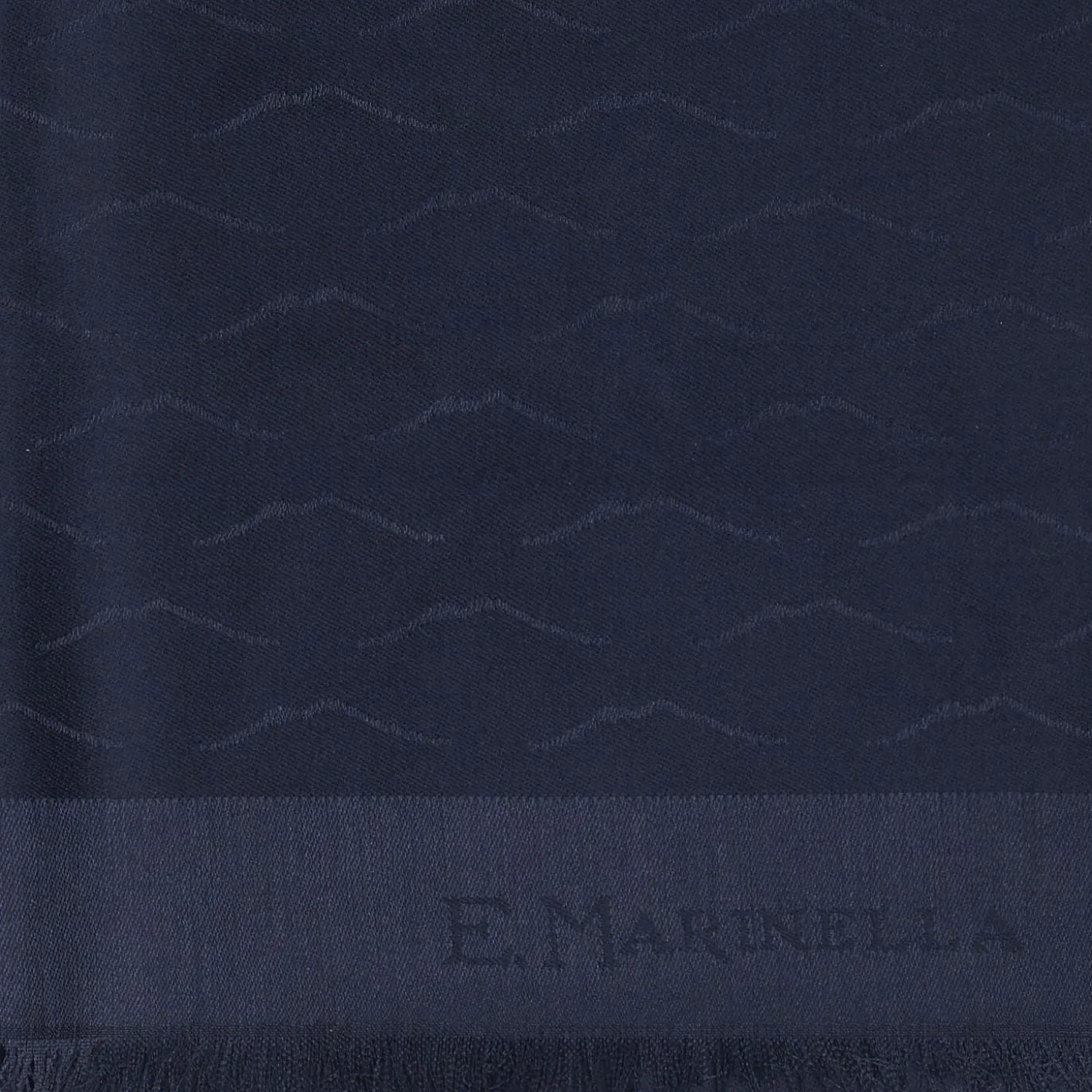 Blue Vesuvius Wool And Silk Scarf