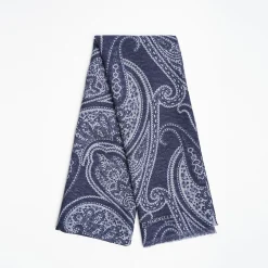Blue Wool Stole - Paisley Pattern