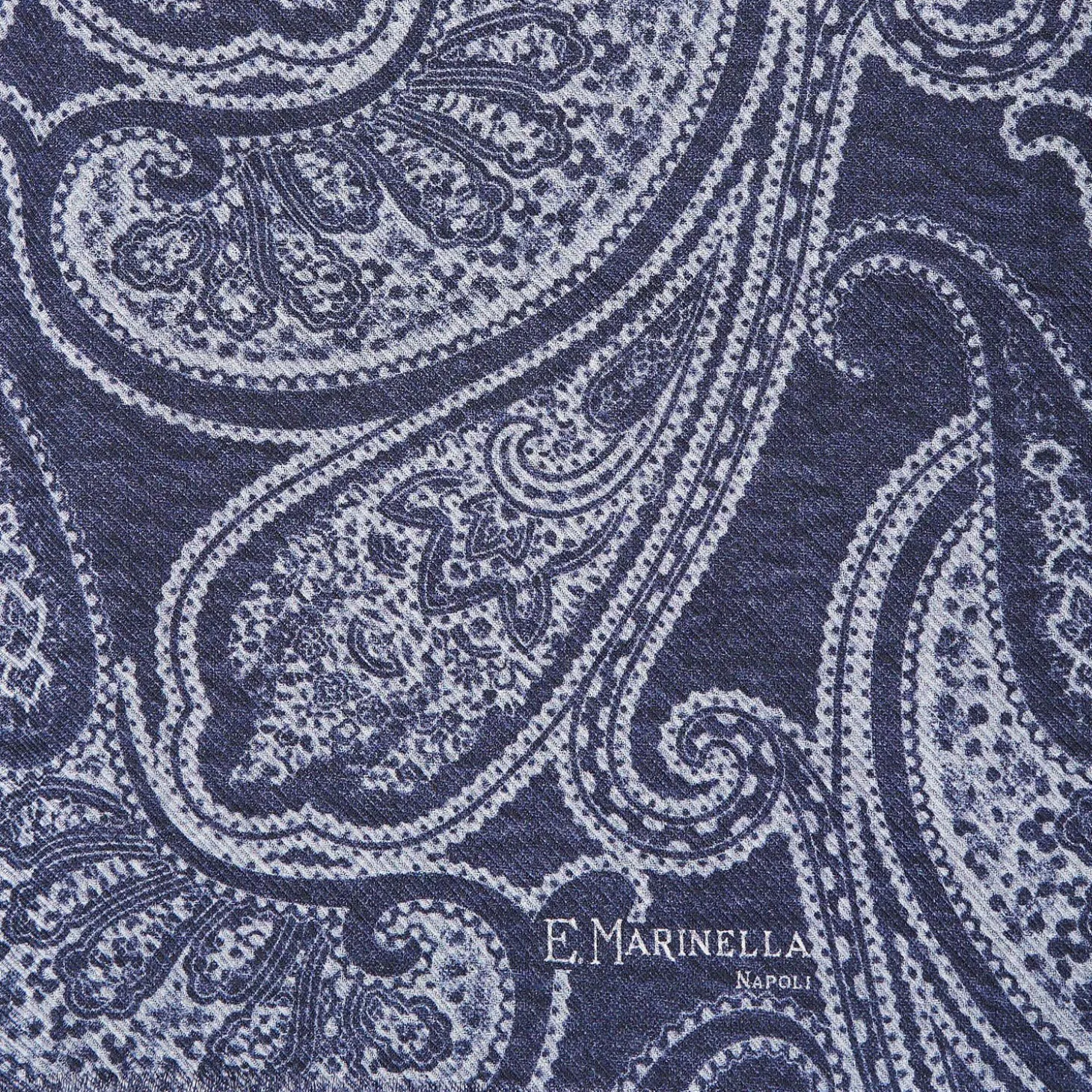 Blue Wool Stole - Paisley Pattern