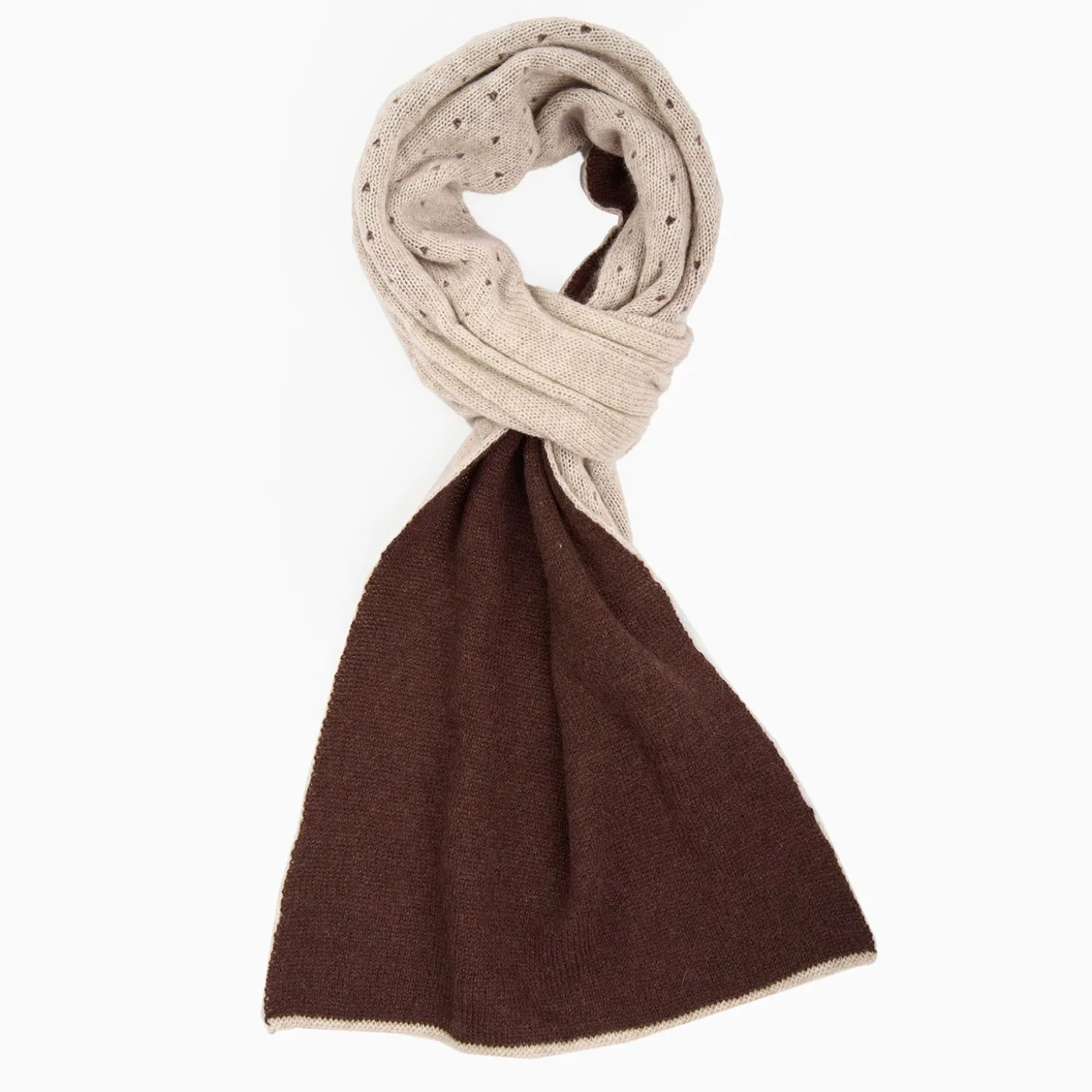 Brown And Beige Dots Cashmere Neck Warmer