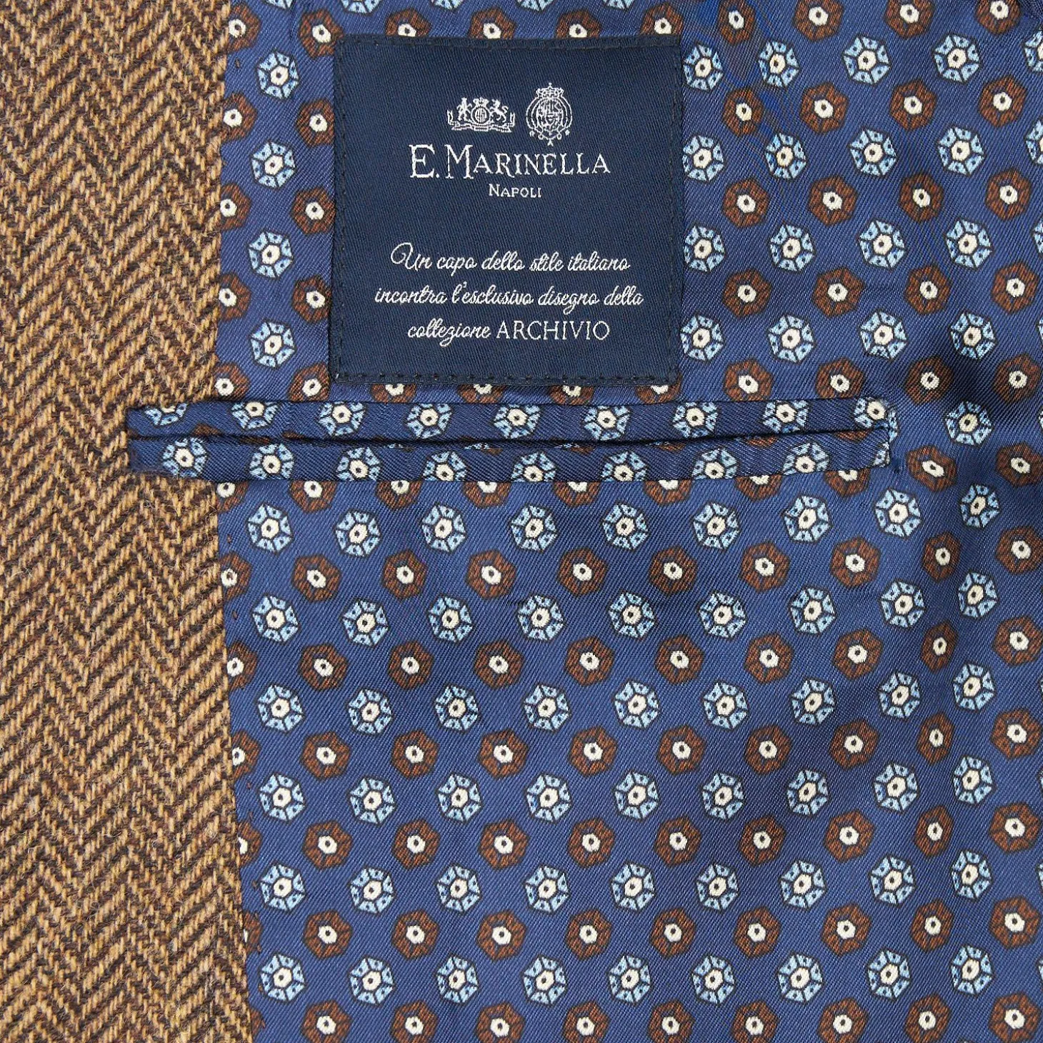 Brown Jacket With Lining Crafted By Pattern 1950 Archive Collection