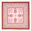 Brown Silk Scarf 90 - Damask Pattern