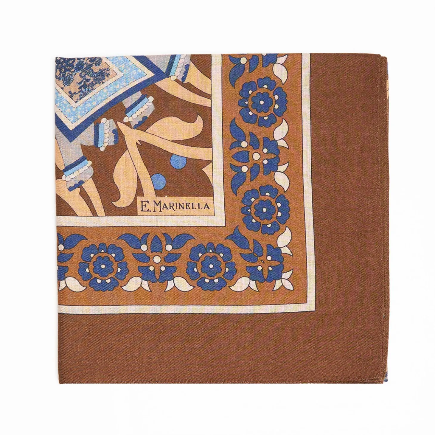 Brown Wool Stole - Ethnic Pattern