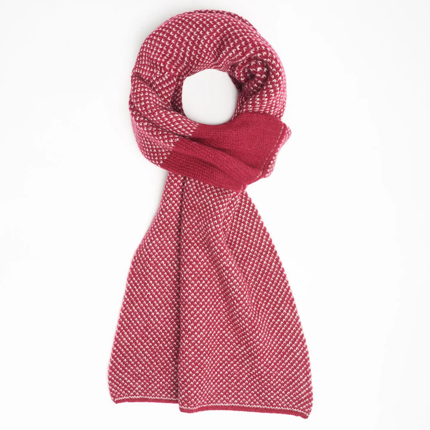 Burgundy And Camel Cashmere Neck Warmer