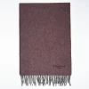 Burgundy And Grey Double-Faced Cashmere Scarf