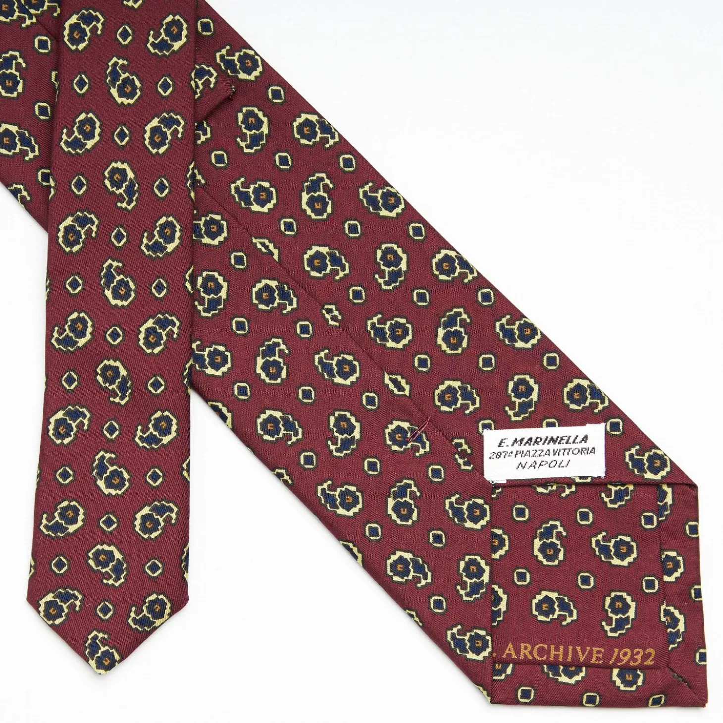 Burgundy Archivio Collection Silk Tie 1932-05