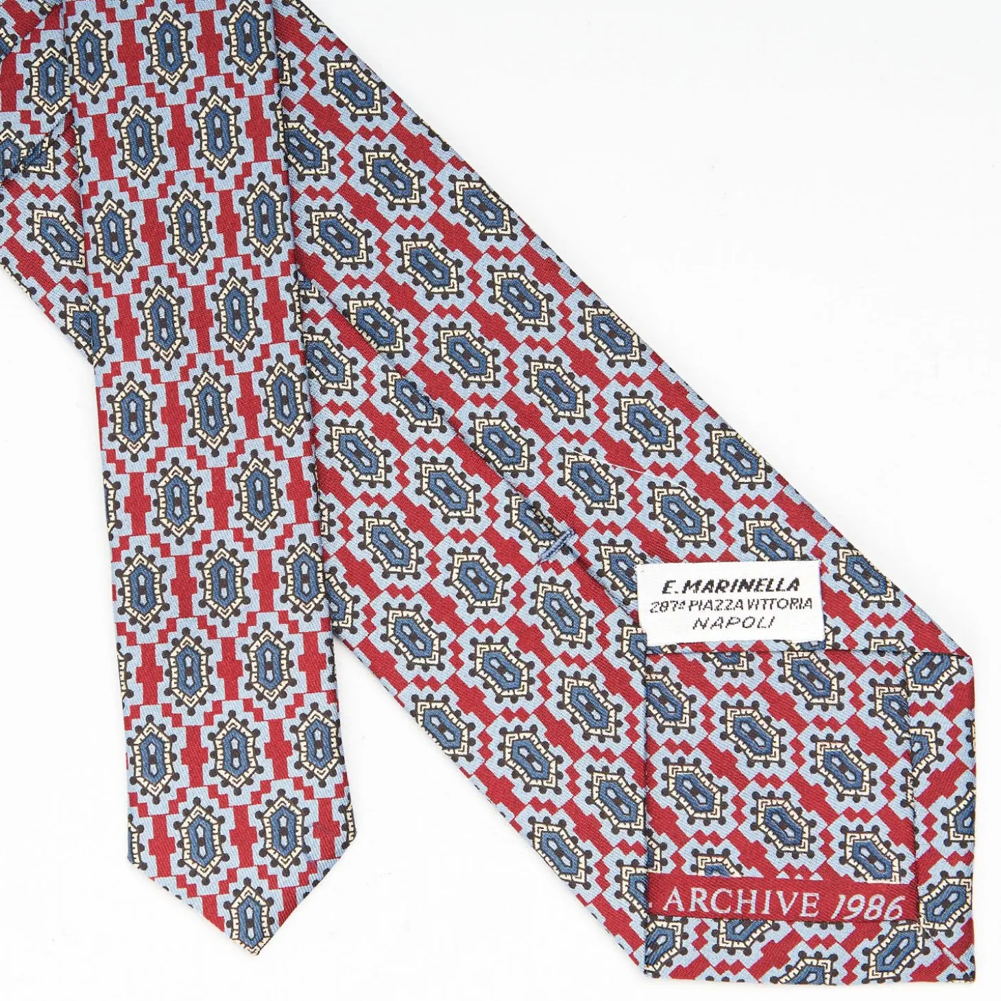 Burgundy Archivio Collection Silk Tie 1986-03