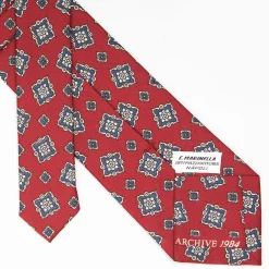 Burgundy Archivio Collection Silk Tie 1984-04