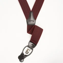 Burgundy Braces - Herringbone Pattern