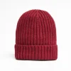 Burgundy Cashmere Ribbed Beanie