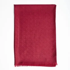 Burgundy Em Logo Scarf Em Logo Scarf In Wool And Cashmere