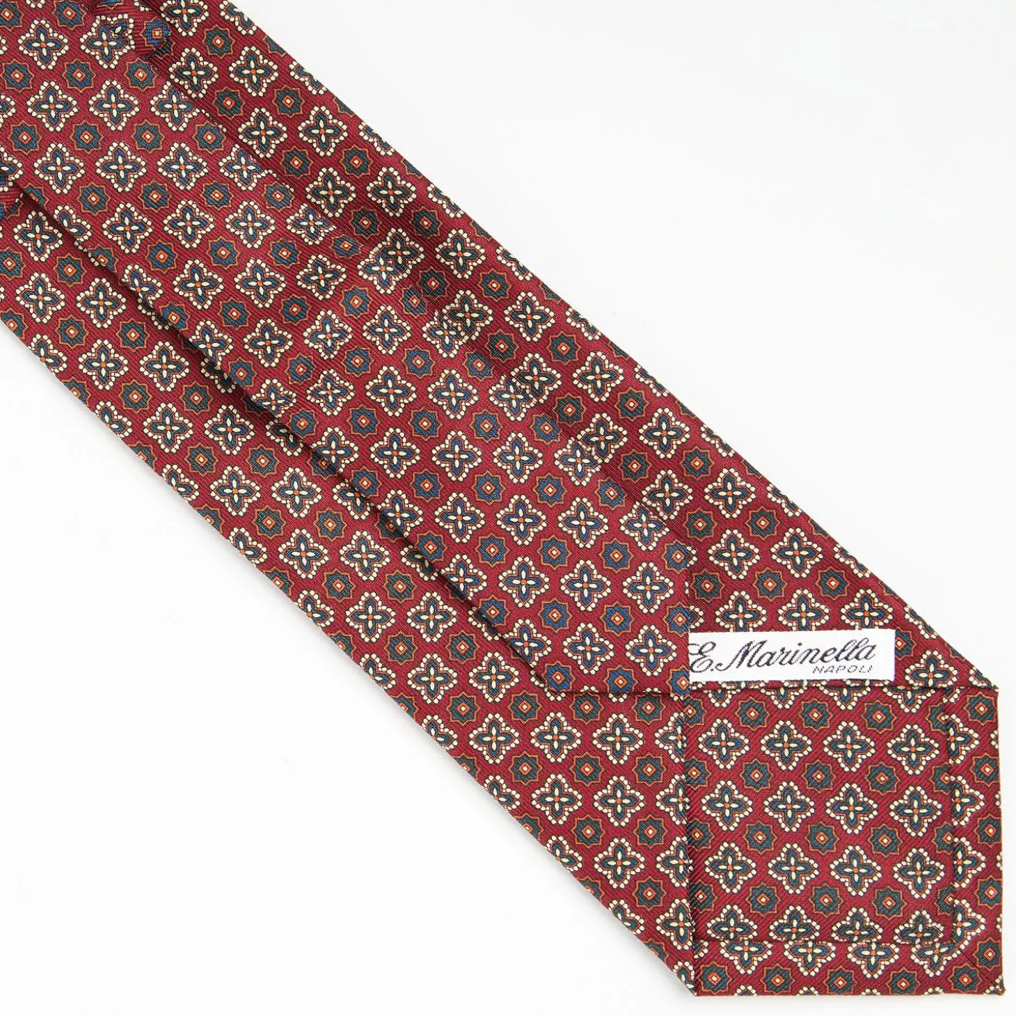 Burgundy Extra Long Sartorial Silk Tie - Flower Pattern