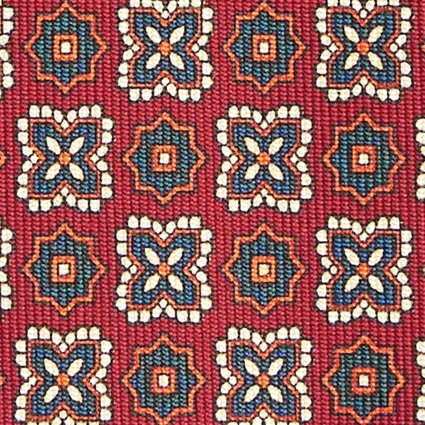 Burgundy Extra Long Sartorial Silk Tie - Flower Pattern
