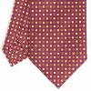 Burgundy Extra Long Sartorial Silk Tie Small Flower Pattern
