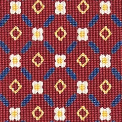 Burgundy Extra Long Sartorial Silk Tie Small Flower Pattern
