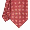 Burgundy Extra Long Sartorial Silk Tie - Small Flower Pattern