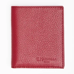 Burgundy Hammered Leather Small Wallet