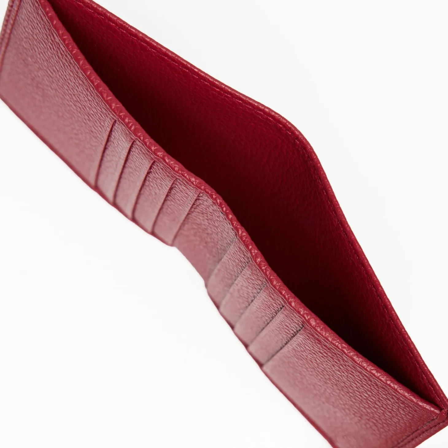 Burgundy Hammered Leather Small Wallet