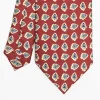 Burgundy Heritage Collection Silk Tie - Large Flower Pattern