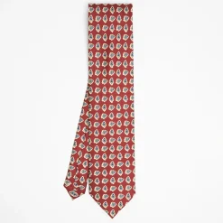 Burgundy Heritage Collection Silk Tie - Large Flower Pattern