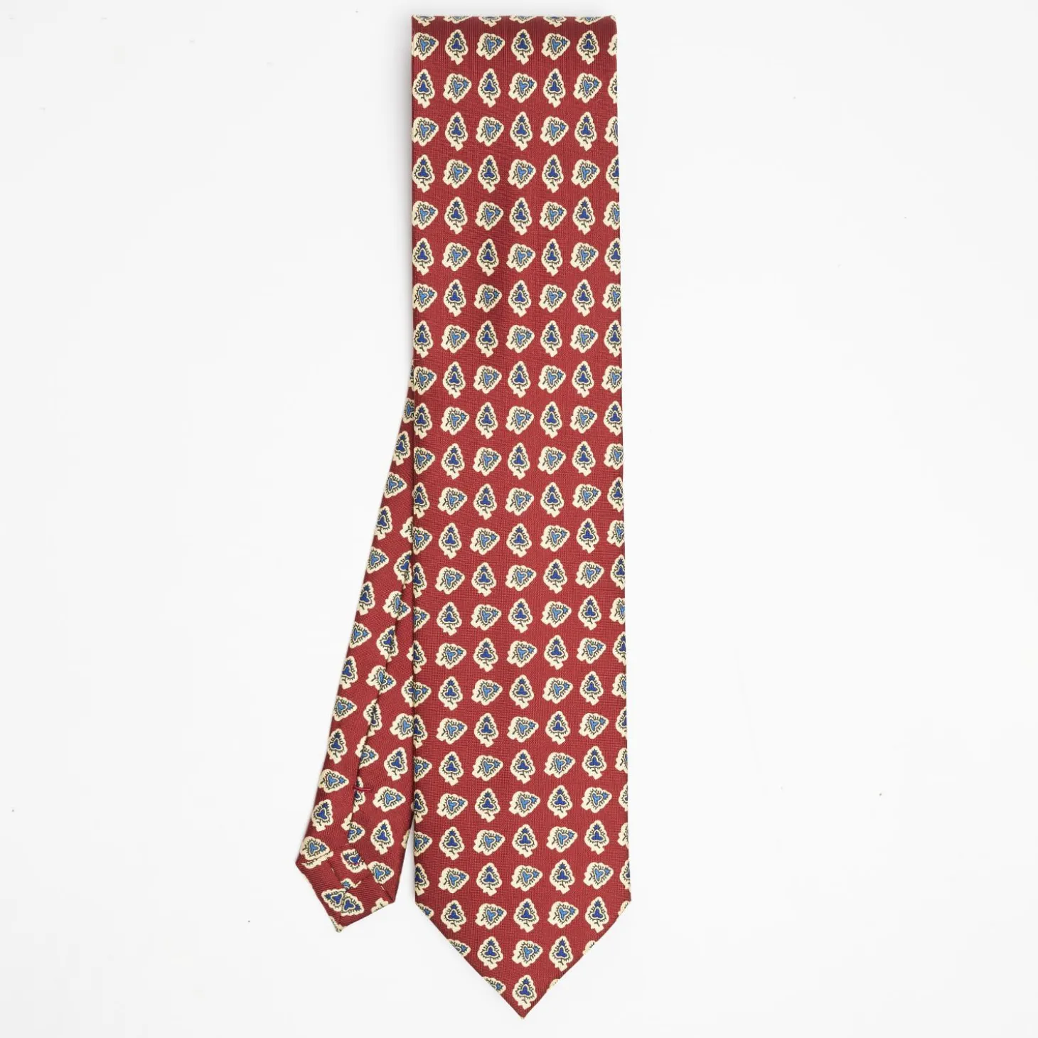 Burgundy Heritage Collection Silk Tie - Large Flower Pattern