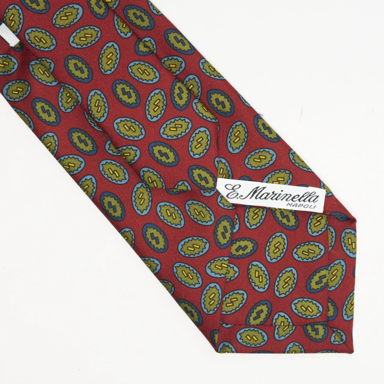 Burgundy Heritage Retro Collection Silk Tie - Large Geometric Pattern