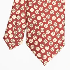 Burgundy Heritage Silk Tie - Large Geometric Pattern