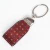 Burgundy Keyfob In Silk And Leather