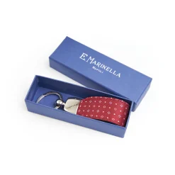 Burgundy Keyfob In Silk And Leather
