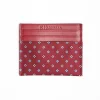 Burgundy Leather And Silk Credit Card Holder 5 Compartments