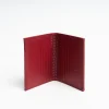 Burgundy Leather Folding Card Holder - 10 Compartments