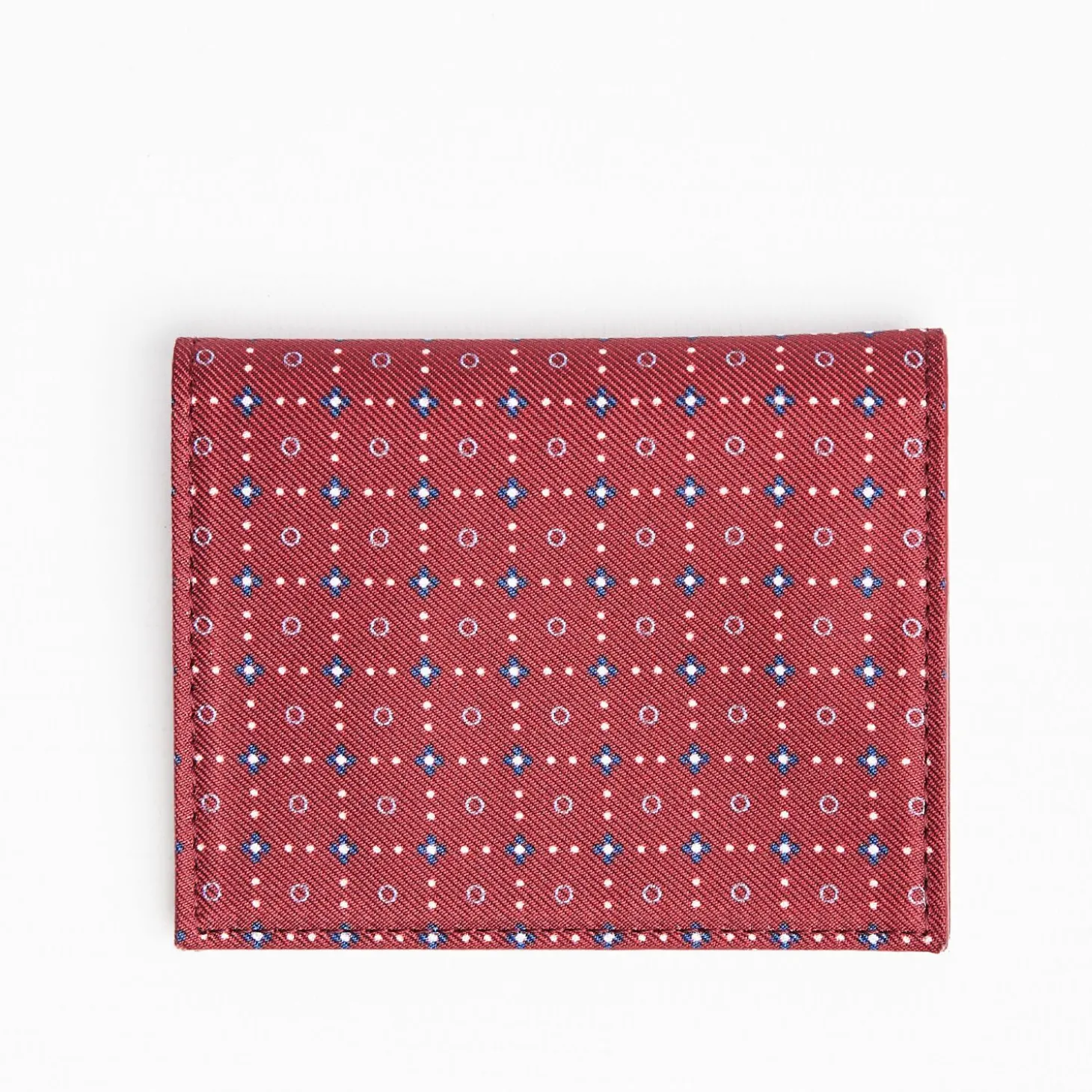 Burgundy Leather Folding Card Holder - 10 Compartments
