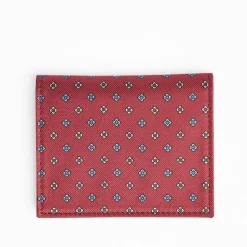 Burgundy Leather Folding Card Holder - 10 Compartments