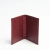 Burgundy Leather Folding Card Holder - 10 Compartments