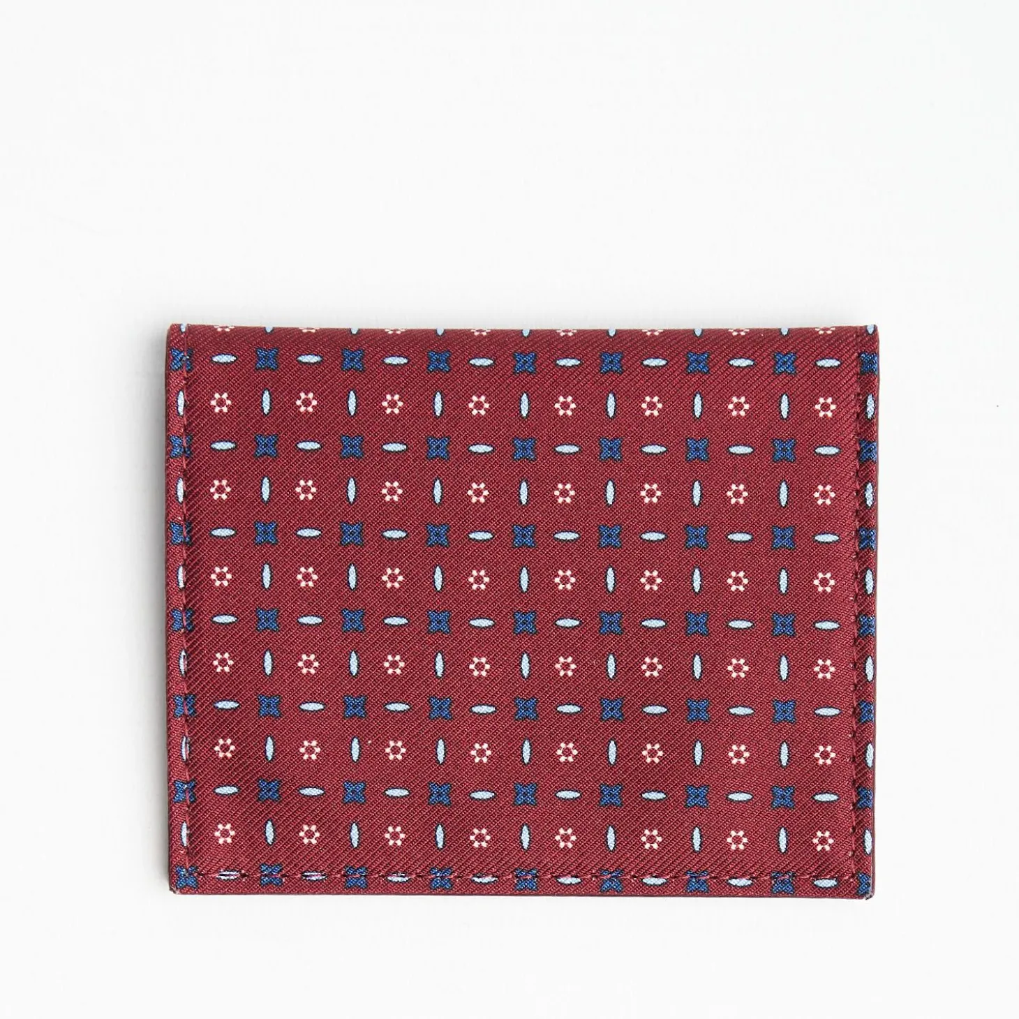 Burgundy Leather Folding Card Holder - 10 Compartments