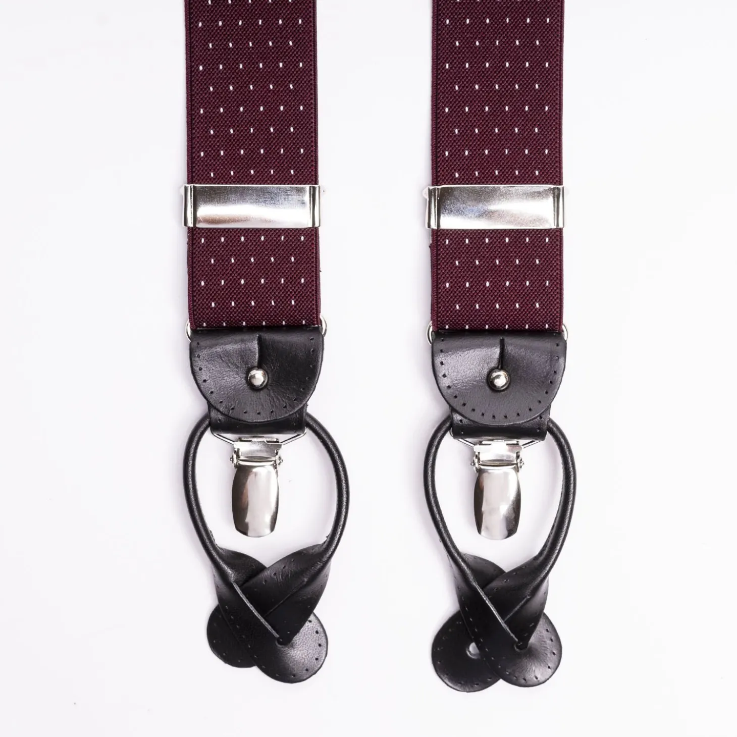 Burgundy Polka Dot Pattern Braces