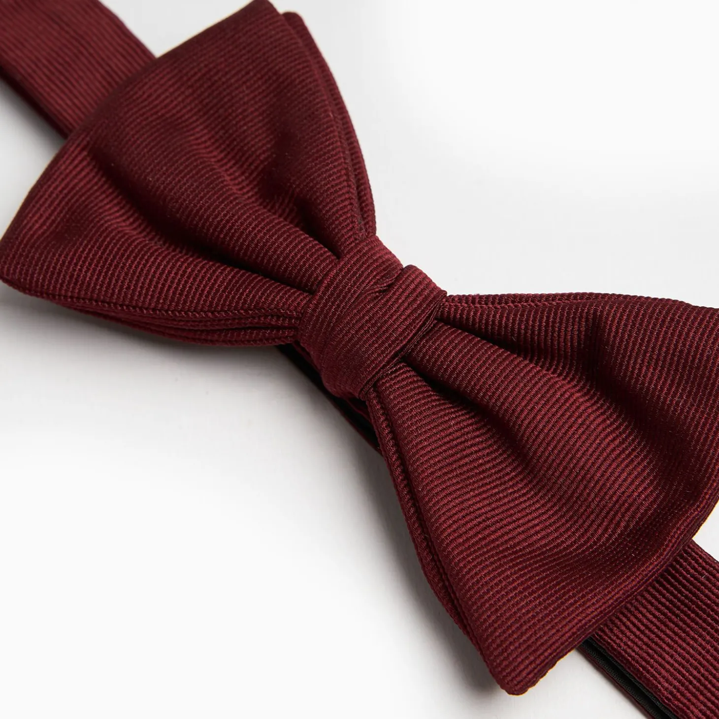 Burgundy Pre-Knotted Silk Bowtie - Solid Color