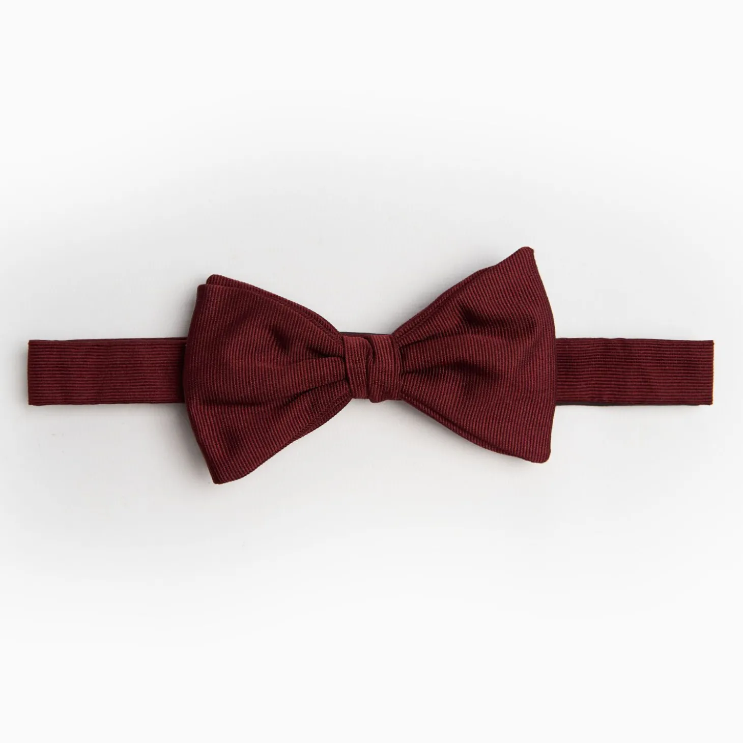 Burgundy Pre-Knotted Silk Bowtie - Solid Color