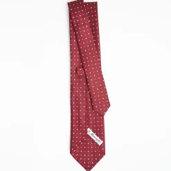 Burgundy Sartorial Classic Silk Tie Small Flower Pattern