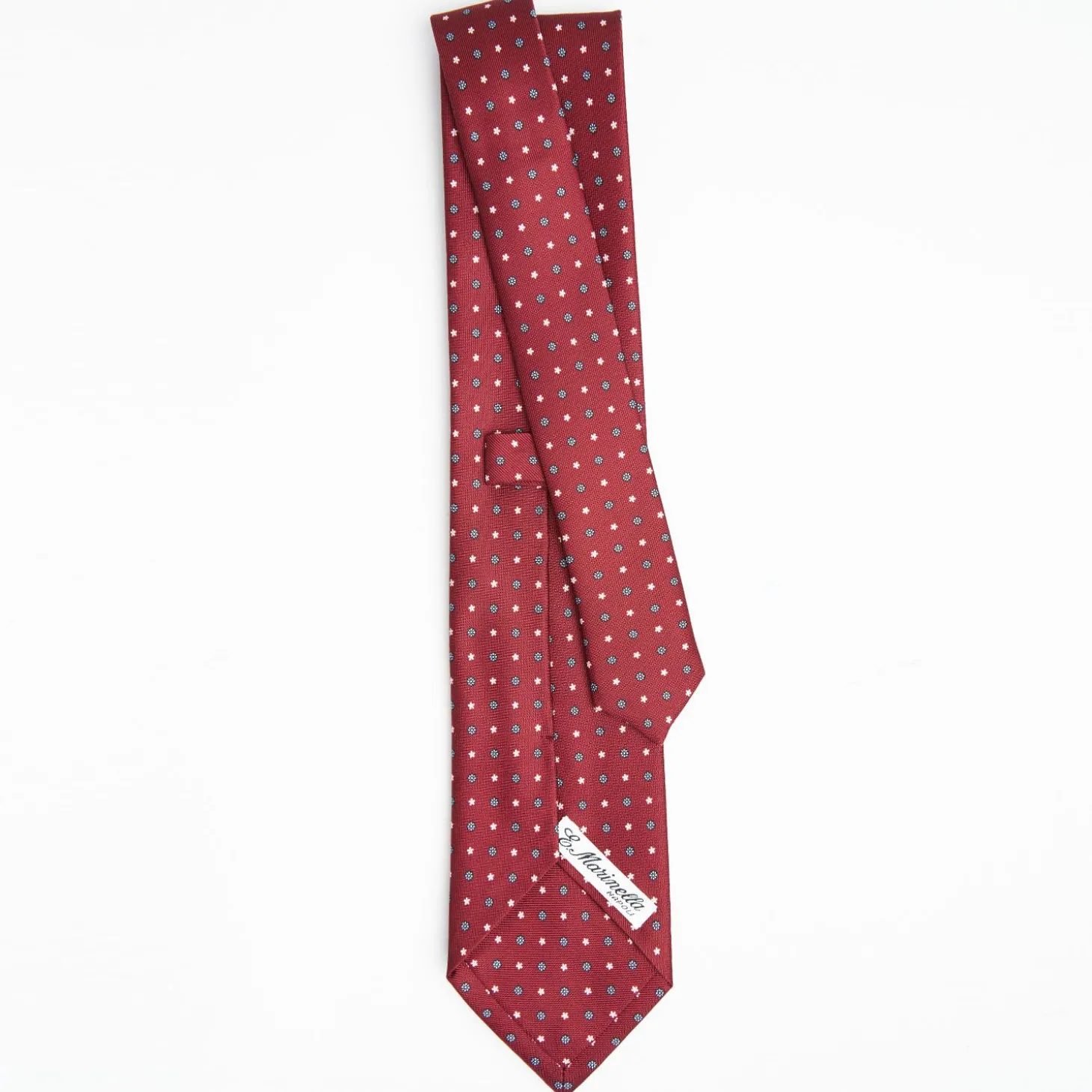 Burgundy Sartorial Classic Silk Tie Small Flower Pattern