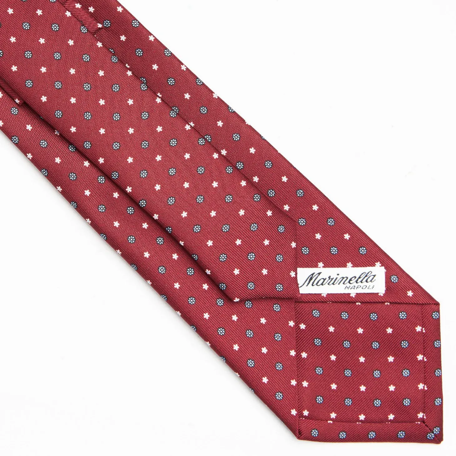 Burgundy Sartorial Classic Silk Tie Small Flower Pattern