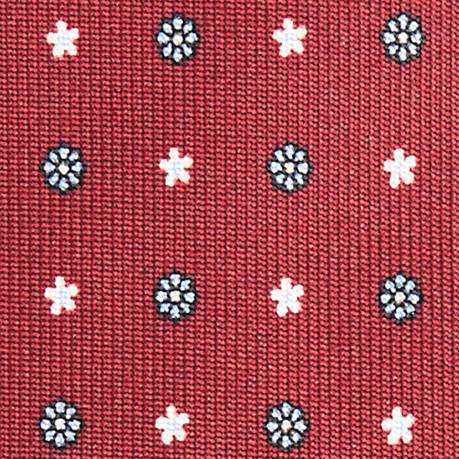 Burgundy Sartorial Classic Silk Tie Small Flower Pattern