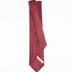 Burgundy Sartorial Classic Silk Tie Small Flower Pattern