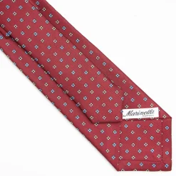 Burgundy Sartorial Classic Silk Tie Small Flower Pattern