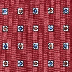 Burgundy Sartorial Classic Silk Tie Small Flower Pattern