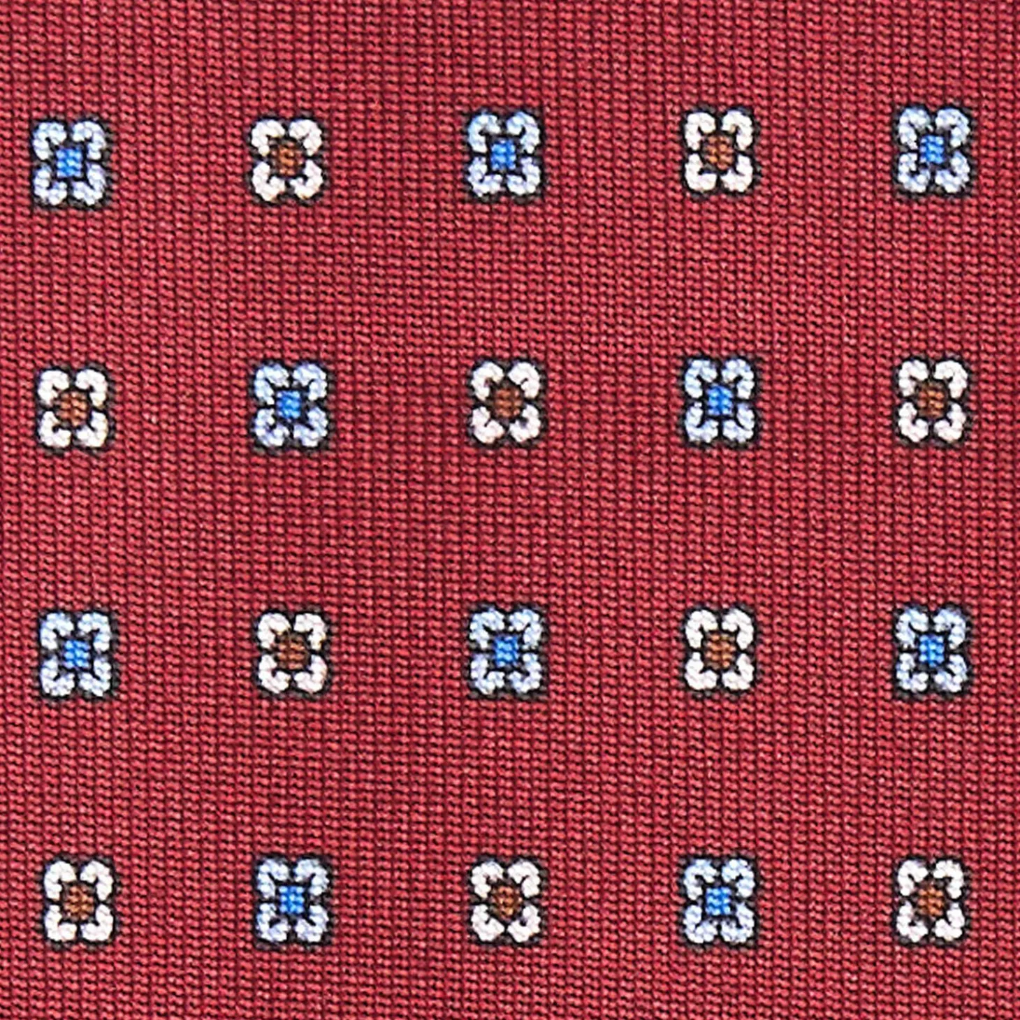 Burgundy Sartorial Classic Silk Tie Small Flower Pattern