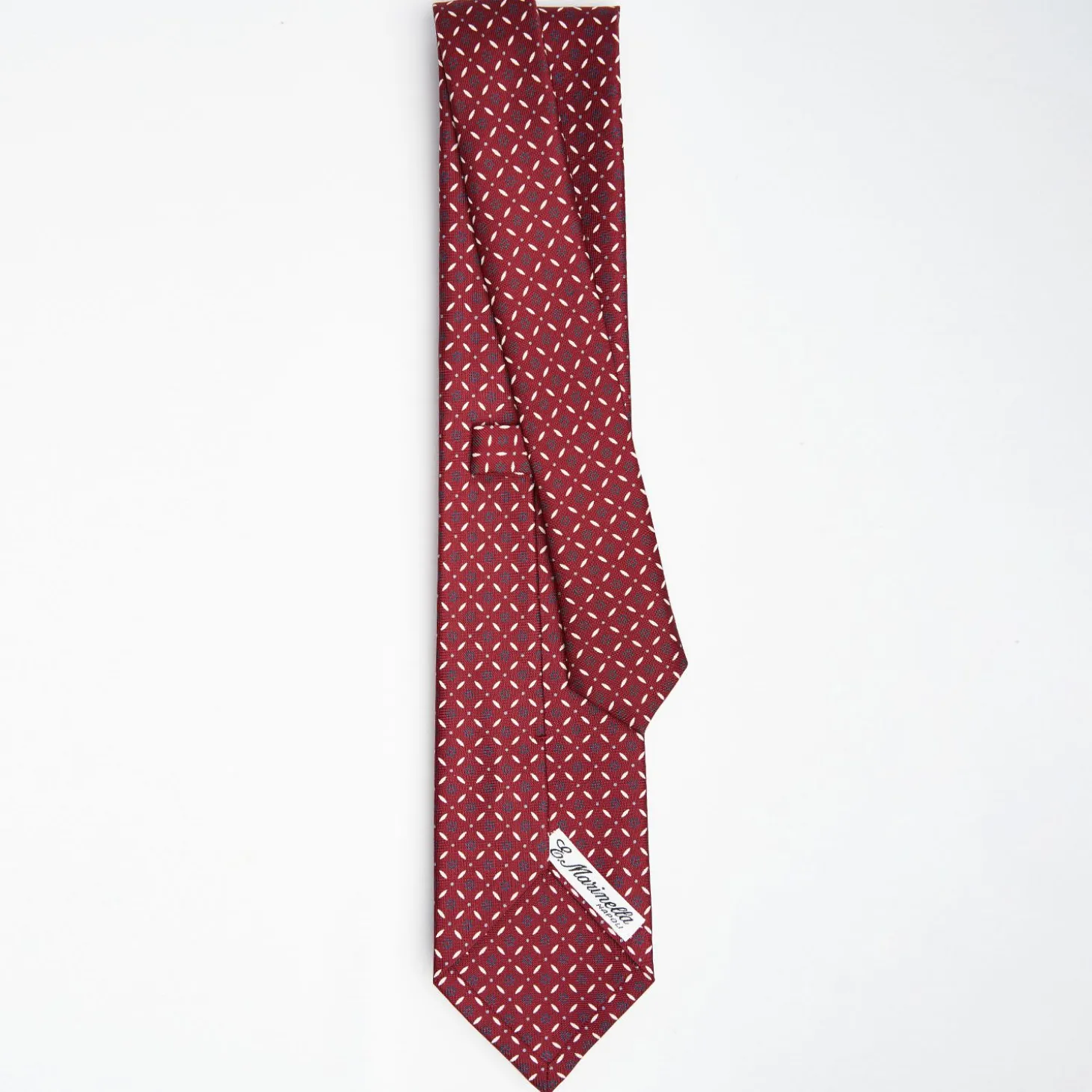 Burgundy Sartorial Classic Silk Tie - Small Flower Pattern