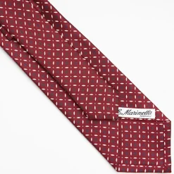 Burgundy Sartorial Classic Silk Tie - Small Flower Pattern