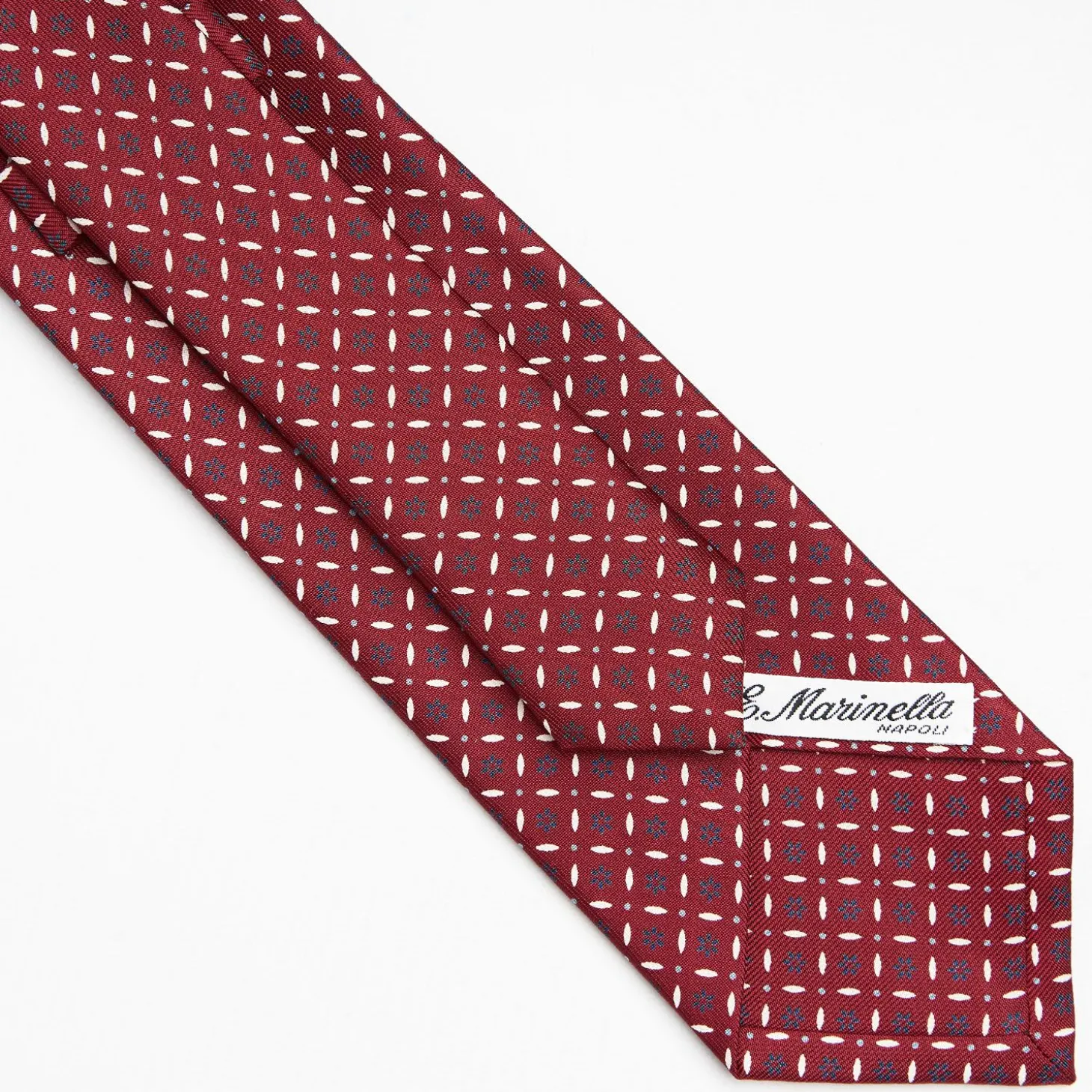 Burgundy Sartorial Classic Silk Tie - Small Flower Pattern